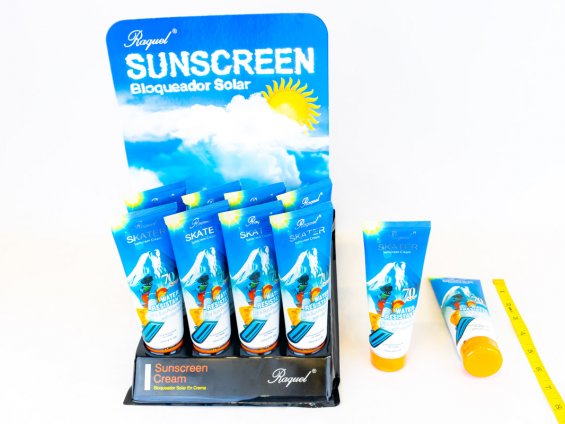 Protector solar en crema Raquel SKATER SPF-70 - Resistente al agua y con Vitamina E
