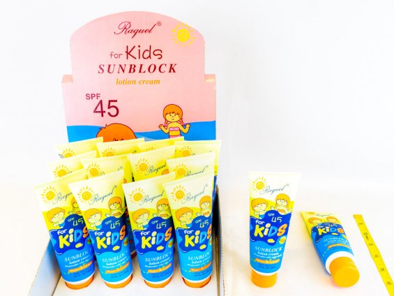 Bloqueador solar para niños Raquel KIDS SPF-45 - Resistente al agua y con Vitamina E