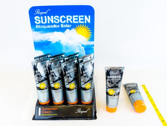 Bloqueador solar deportivo Raquel SPORTS SPF-70 - Resistente al agua